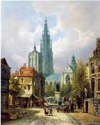unknow artist European city landscape, street landsacpe, construction, frontstore, building and architecture.073 France oil painting reproduction